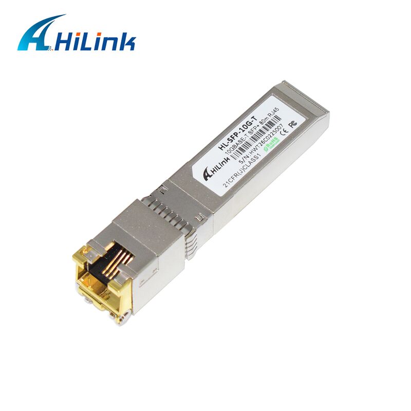 جهاز إرسال واستقبال Hilink 10G بمعدل بيانات SFP+ مع مسافة 30M/80M ووحدة نحاسية 10GBASE-T متوافقة مع RoHS