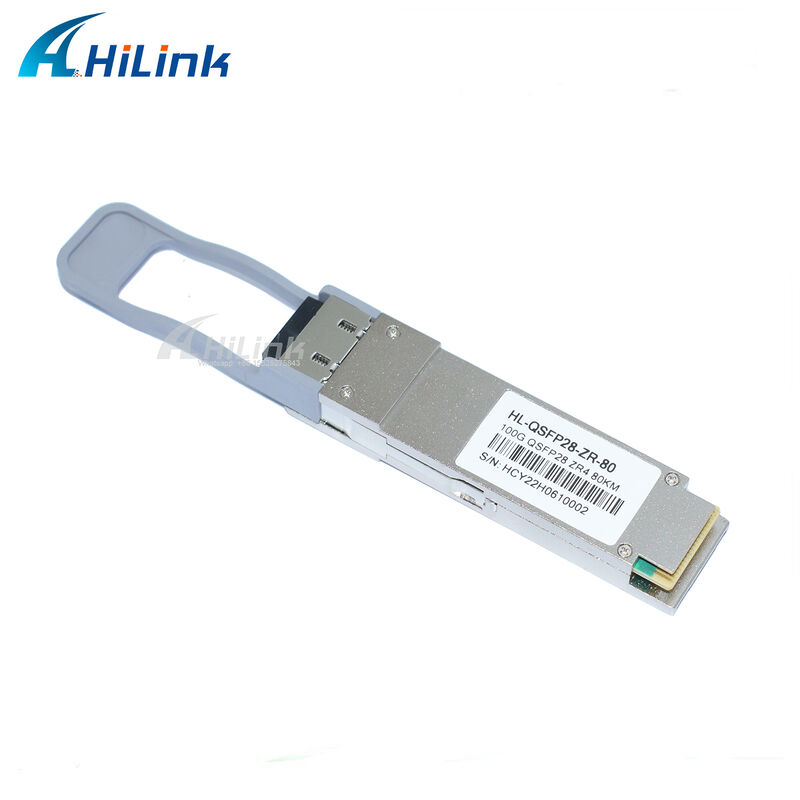 جهاز إرسال واستقبال QSFP28 بسرعة 100 جيجابت/ثانية مع إمكانية الوصول إلى مسافة 80 كم موصل LC مزدوج قابل للتوصيل السريع LAN WDM EML TOSA