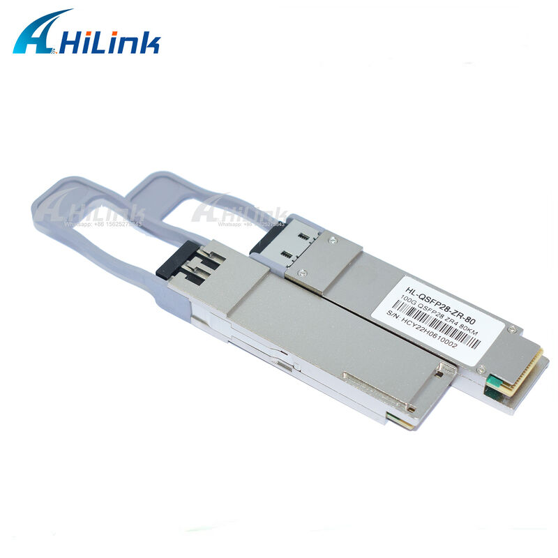 جهاز إرسال واستقبال QSFP28 بسرعة 100 جيجابت/ثانية مع إمكانية الوصول إلى مسافة 80 كم موصل LC مزدوج قابل للتوصيل السريع LAN WDM EML TOSA