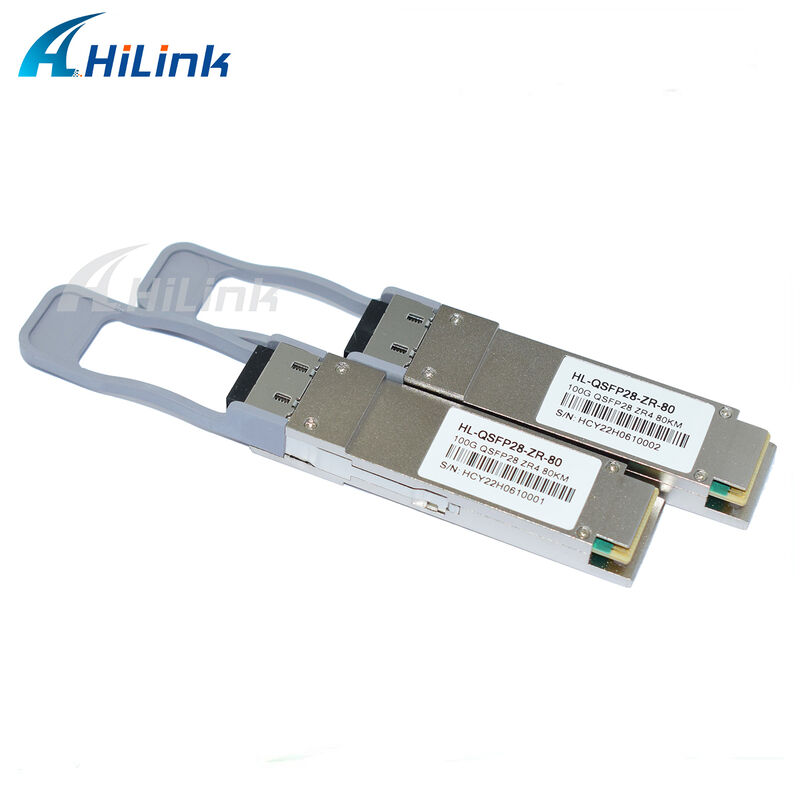 جهاز إرسال واستقبال QSFP28 بسرعة 100 جيجابت/ثانية مع إمكانية الوصول إلى مسافة 80 كم موصل LC مزدوج قابل للتوصيل السريع LAN WDM EML TOSA