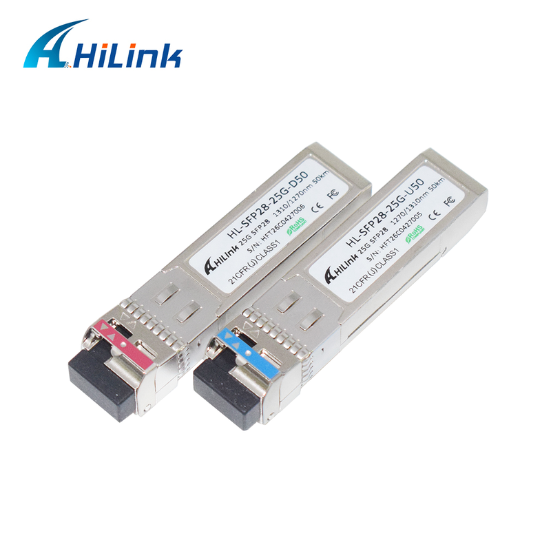 25 جيجابايت في الثانية 50 كيلومتر SFP28 BIDI Transceivers APD+PIN LC Connector SFP28 Optical Module DOM