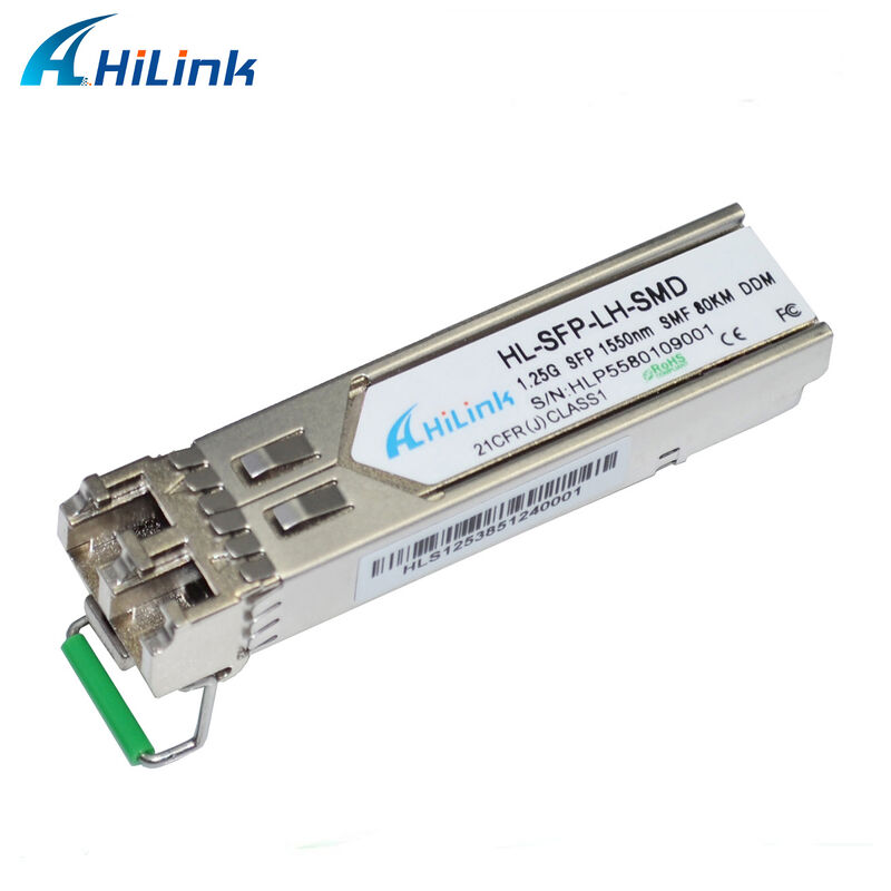 هيلينك 1.25Gb / s SFP ناقل بصري 1550nm 80km قابلة للضغط الساخن GBIC متوافقة مع RoHS