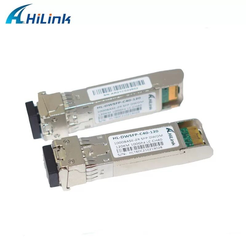 هيلينك متوافق 1.25G DWDM SFP جهاز استقبال بصري مع رابط LC مزدوج لمسافة 40km / 80km / 120km / 160km