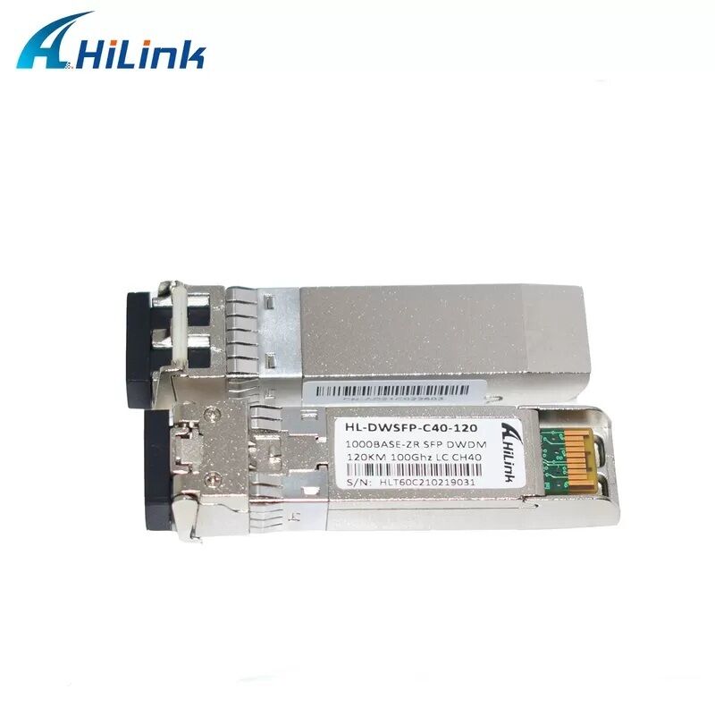 هيلينك متوافق 1.25G DWDM SFP جهاز استقبال بصري مع رابط LC مزدوج لمسافة 40km / 80km / 120km / 160km