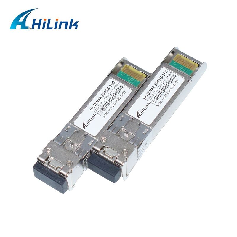 هيلينك متوافق 1.25G DWDM SFP جهاز استقبال بصري مع رابط LC مزدوج لمسافة 40km / 80km / 120km / 160km