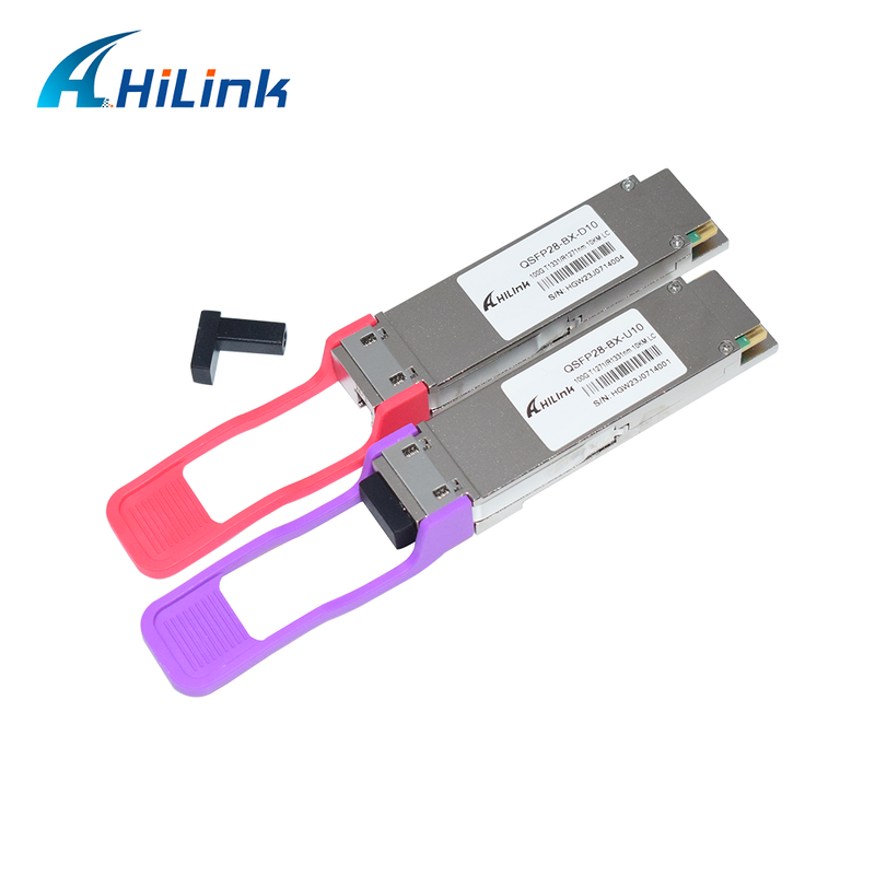 وحدة إرسال واستقبال ضوئية QSFP28 100G BIDI 10KM SMF موصل LC أحادي DDM 1271/1331