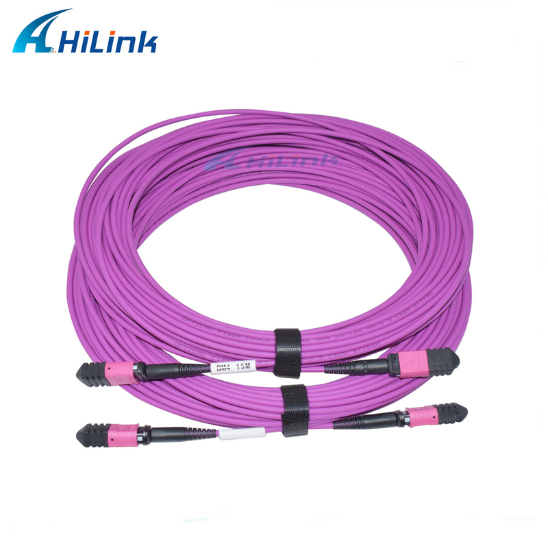 MPO Female Active Optical Cable 12 نواة نوع A 50 / 125um OM4 1-15M SM