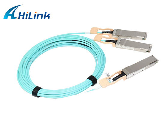 كبل بصري نشط بطول 5 أمتار كبل AOC 200G QSFP56 SR4 إلى 2xQSFP56 SR2850 نانومتر
