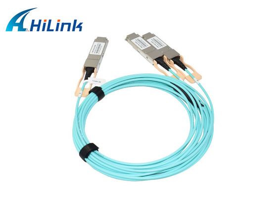 كبل QSFP AOC النشط البصري 200G QSFP56 إلى 2 X QSFP28 AOC كابل إيثرنت