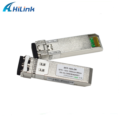 Hot Pluggable 10G SFP + Transceiver SMF 80KM ZR 1550nm SFP Ethernet Module