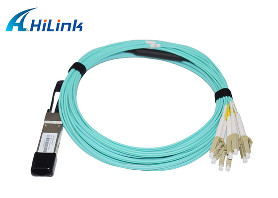 40G QSFP + إلى 8x LC موصلات كبل بصري نشط 5M AOC VCSEL صفيف